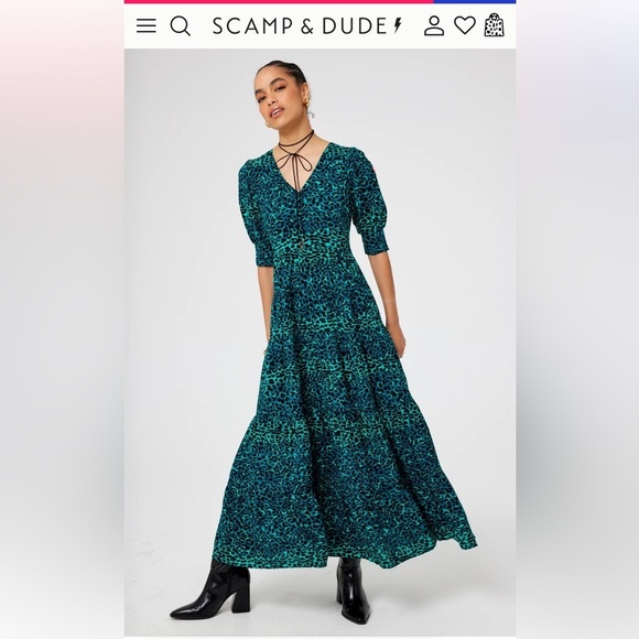 Superhero SCAMP & DUDE tiered PINK LEOPARD PRINT maxi! US SIZE 10 - Picture 12 of 13